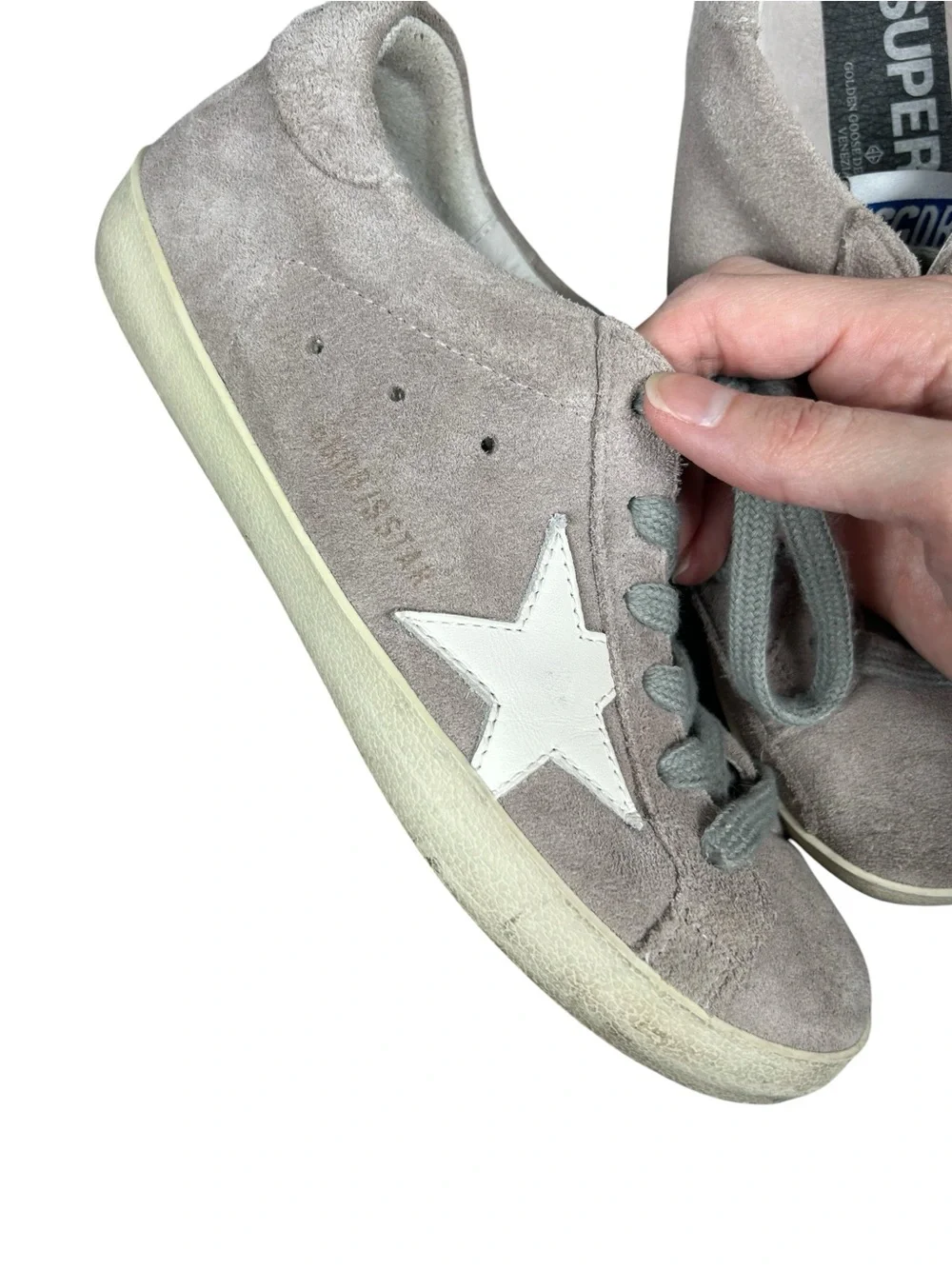 Golden Goose Superstar Taupe Suede White Star Sneakers EU 37